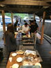 「ラフティングの後はBBQ」