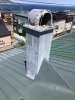 施工前　風化してぼろぼろ崩れていました「雨・雪から守る煙突の板金加工」