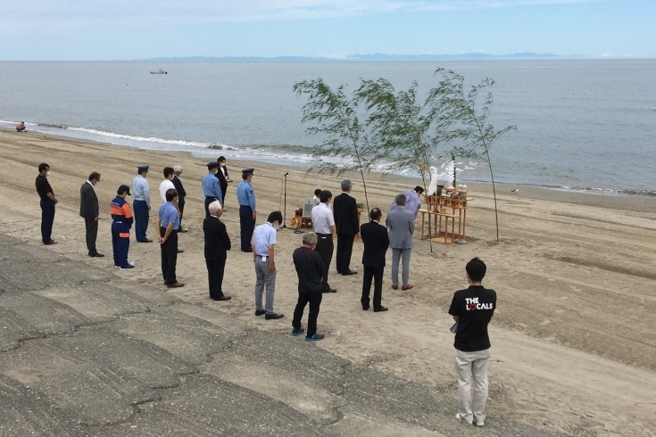 藤塚浜海水浴場 の海開き 安全祈願祭 が行われました 遊泳は明日から まいぷれ新発田編集部のニュース まいぷれ 新発田 胎内 聖籠