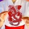 ~1/31【切り絵御朱印 福辰】お正月限定ver.(赤)