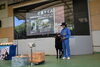 イベント当日、大人しく待機しています「キーパー飼育日記 “クロの挑戦”」