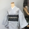 単衣仕立ての綿素材の着物　
