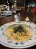 明太子のクリームパスタ「何年か振りのほっとひと息🍷」