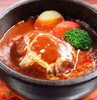 『黒毛和牛 100％の石焼煮込みハンバーグ』「お子様ランチ無料！！「まいぷれ見た」で1家族につき１つの太っ腹サービス！！」