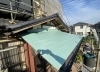 「足立区和風住宅　玄関銅板屋根を緑青色ガルバリウム平葺きに葺き替えました」