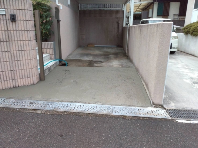 コンクリートを入れました「駐車場コンクリート修繕工事　【神戸市西区 リフォーム 便利屋】」