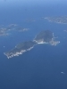五島列島 列島の上を10分以上飛んでいました「10月17日 昼の飛行機で福岡 レンタカーで小倉に」