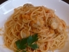 帆立と蟹のトマトクリームソースの生パスタ「【敬老の日】個室でゆったりとお食事ができます」