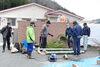 遠い山から立派な材料を集めてくださいました。「門松（年神様のお迎え）の準備を地域の方にしていただきました。」