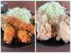 ミックスフライ定食（有頭エビフライ・カキフライ）と若鶏唐揚げ定食 / ラピタ屋上 星空ガーデン 海鮮かんかん焼