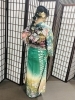 社*人様 大振袖 披露宴　成人式　お色直し　花車星屑模様 緑 青 赤グラデーショ 大振袖 披露宴成人式お色直し花車星屑模様 緑 青 赤グラデーション