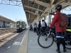 喜多方駅への列車入線「磐越西線初開催サイクルトレインご参加御礼と次回6/20予告」